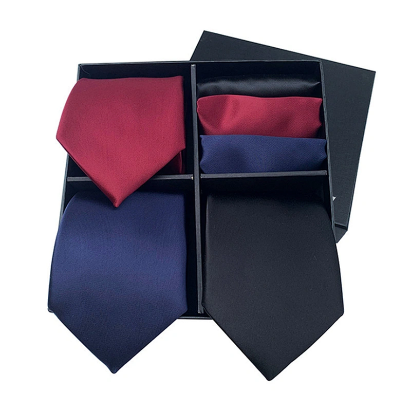 Fashion Gravata Masculina Luxury Jacquard Mens Ties Silk Box Set Custom Necktie Set Gift Box With Logo