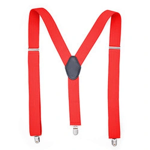 Wholesale Cheap Adult 3 clip strap Y-type plain color men's and women's universal suspender strap clip
