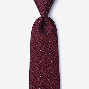 latest high quality classical custom fashion red silk neck ties