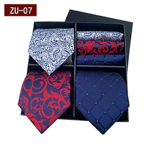 Fashion Gravata Masculina Luxury Jacquard Mens Ties Silk Box Set Custom Necktie Set Gift Box With Logo