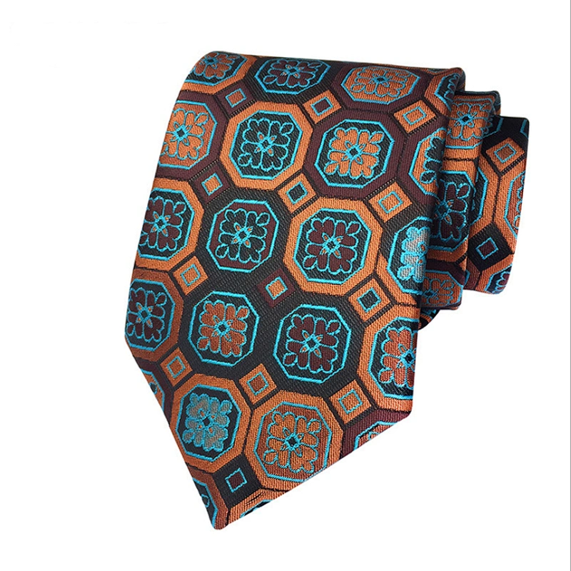 Custom Jacquard Woven Gravatas Masculina Polyester Lattice Neck Ties For Men Luxury Paisley Necktie