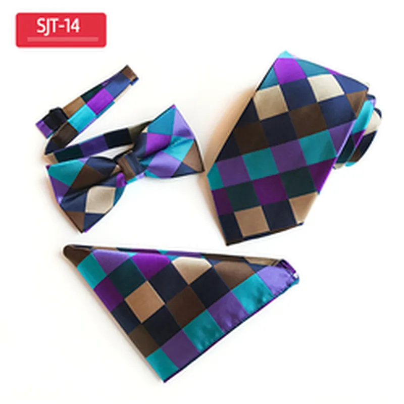 Classic Paisley Men Ties and Hanky Set Casual Neckties with Pocket Square Custom Men Bow Tie Set Handkerchief Set