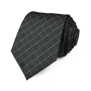 Custom Logo Gravata Slim Xadrez Polyester Woven Tie Jacquard Black Tie Corbatas Juveniles Ties For Men Italian