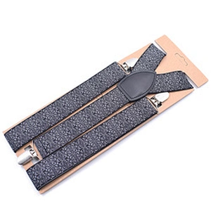 Custom High Quality Fashion Mens Geometry Printing Pattern Paisley Printing Elastic Boys Suspenders