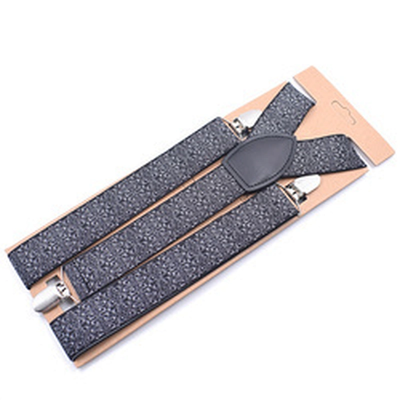 Custom High Quality Fashion Mens Geometry Printing Pattern Paisley Printing Elastic Boys Suspenders