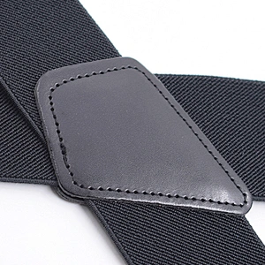 Wholesale 5cm width solid color Adjustable 4 Clip X-Back Heavy Duty Clip Mens Suspenders Elastic Pants Braces