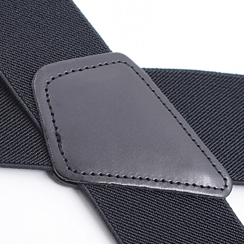 Wholesale 5cm width solid color Adjustable 4 Clip X-Back Heavy Duty Clip Mens Suspenders Elastic Pants Braces