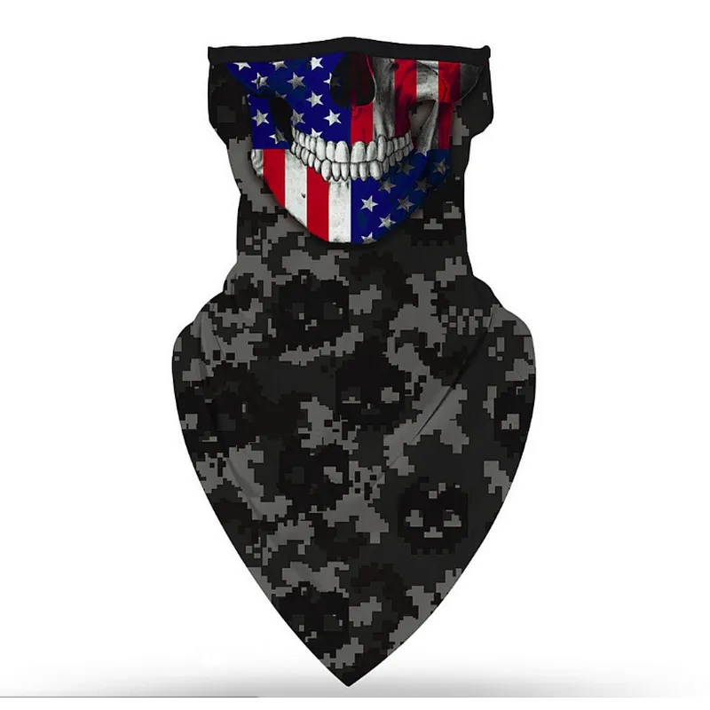 Bandana Custom Logo Multifunction Seamless Outdoor Cycling Sunshade Triangle Face Scarf Neck Gaiter With Ear Loop