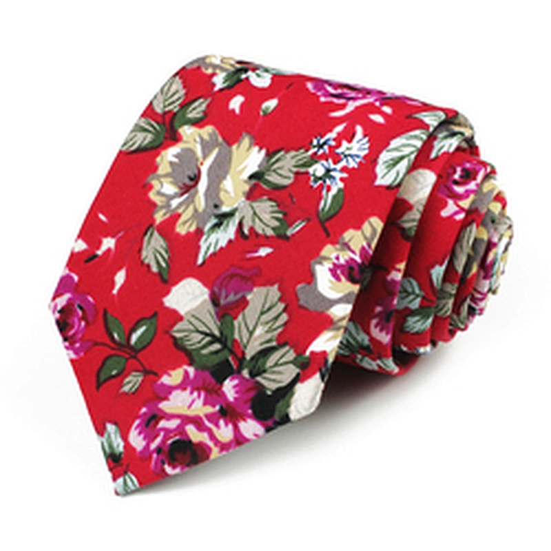 Custom Cotton Necktie Leisure Floral Tie Cotton Ties Printed Neck Ties For Men