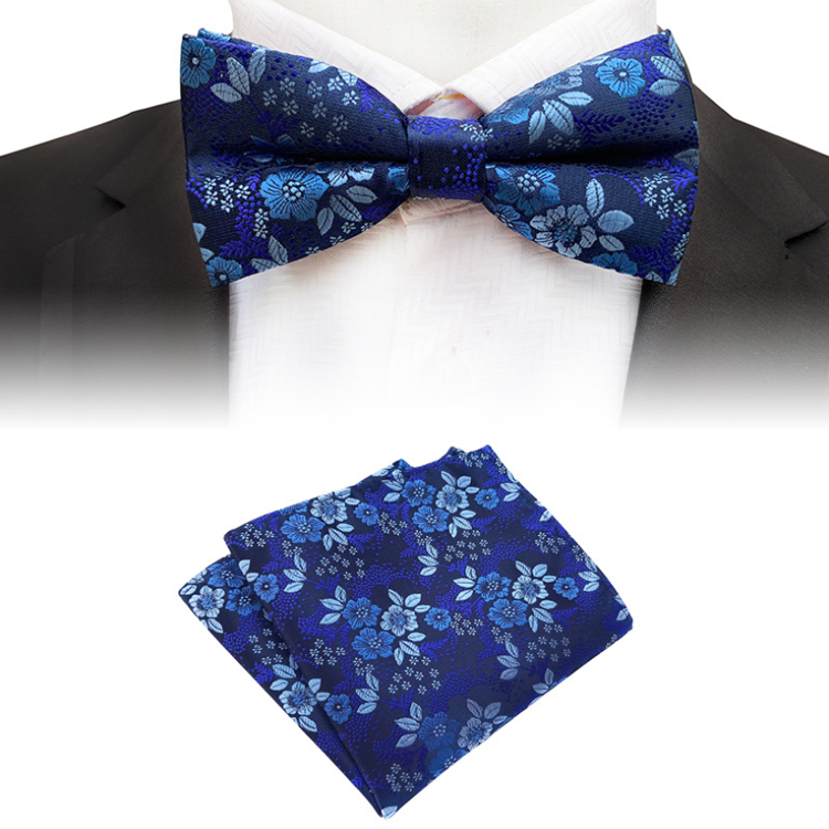 Fashion Pocket Squares for Men Floral Men Bow Tie Sets Handkerchief Set Custom Mens Bow Ties and Hanky Sets