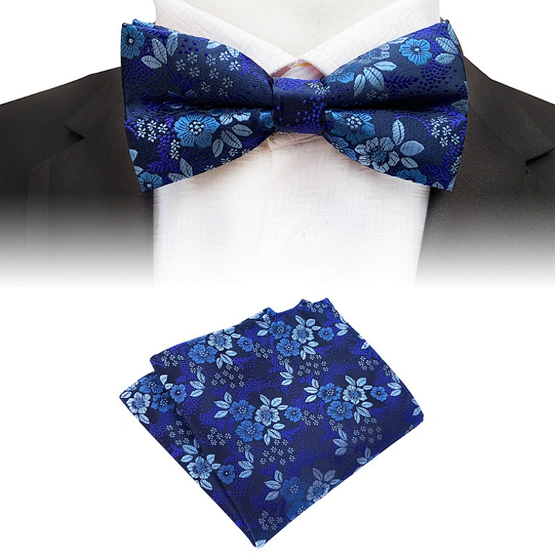 Fashion Pocket Squares for Men Floral Men Bow Tie Sets Handkerchief Set Custom Mens Bow Ties and Hanky Sets