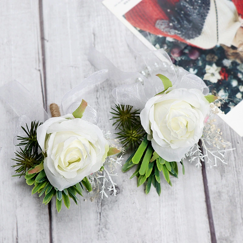 Designer Brooches Pins Women Customize Flower Wrist Corsage Fashionable Groom Boutonniere Flower Wedding