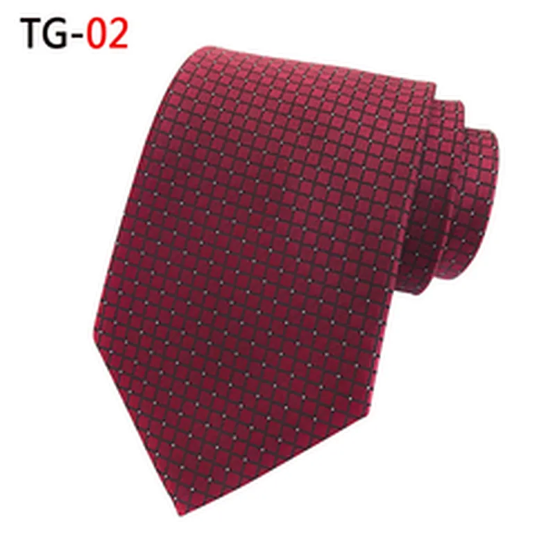 Luxury Ties Men Custom Logo Polyester Woven Corbatas Hombres Classic Grid Neck Ties For Men