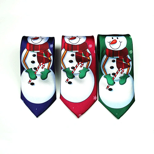 Christmas Digital Printing Neck Tie Men Tie Red Bule Black White 100% Polyester Customer Normal