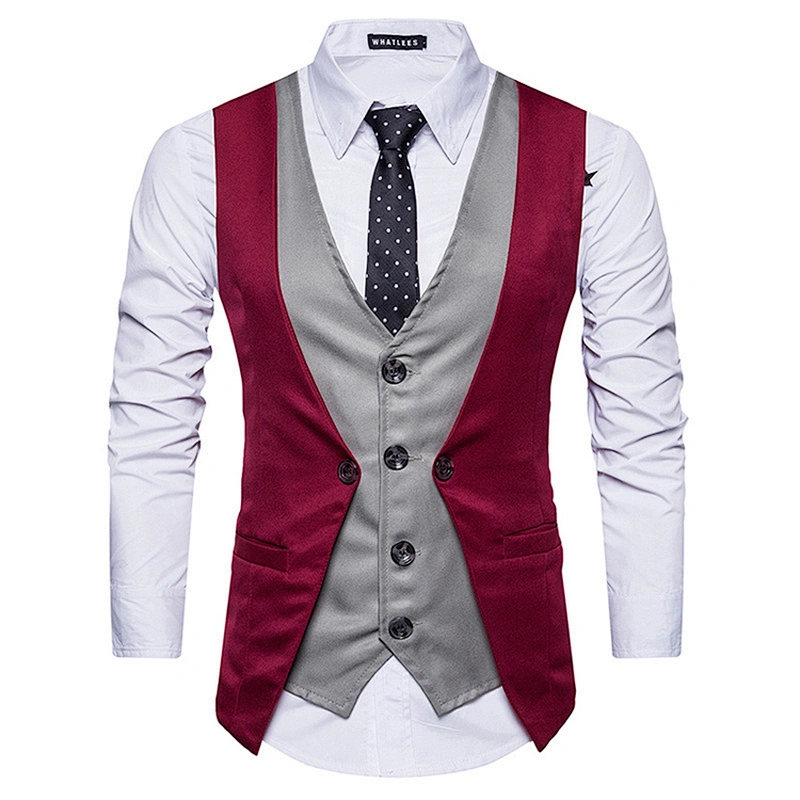 Formal Men Vest Waistcoat Single Breasted Custom Suit Vest Men Cotton Casual Navy Chalecos Hombre