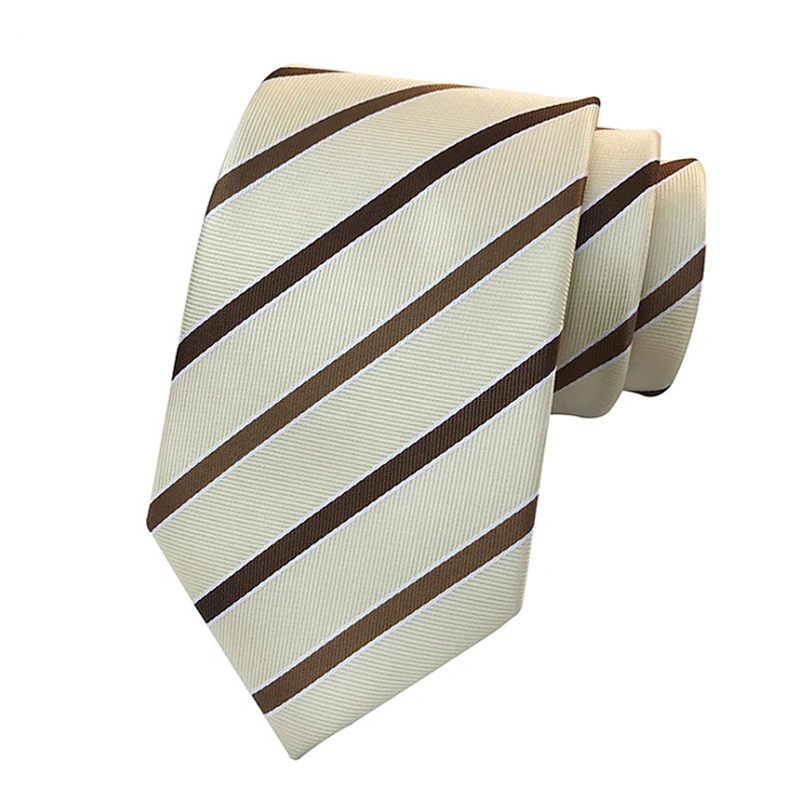 Custom Logo Striped Neck Ties For Men Polyester Woven Casual Neckties