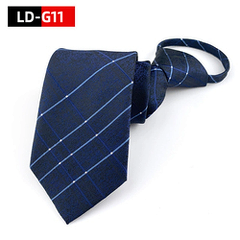 Wholesale Neck Tie Lazy Adjustable Elastic Fashionable No Tie Zipper Slim Ties For Men Jacquard Necktie With Zipper