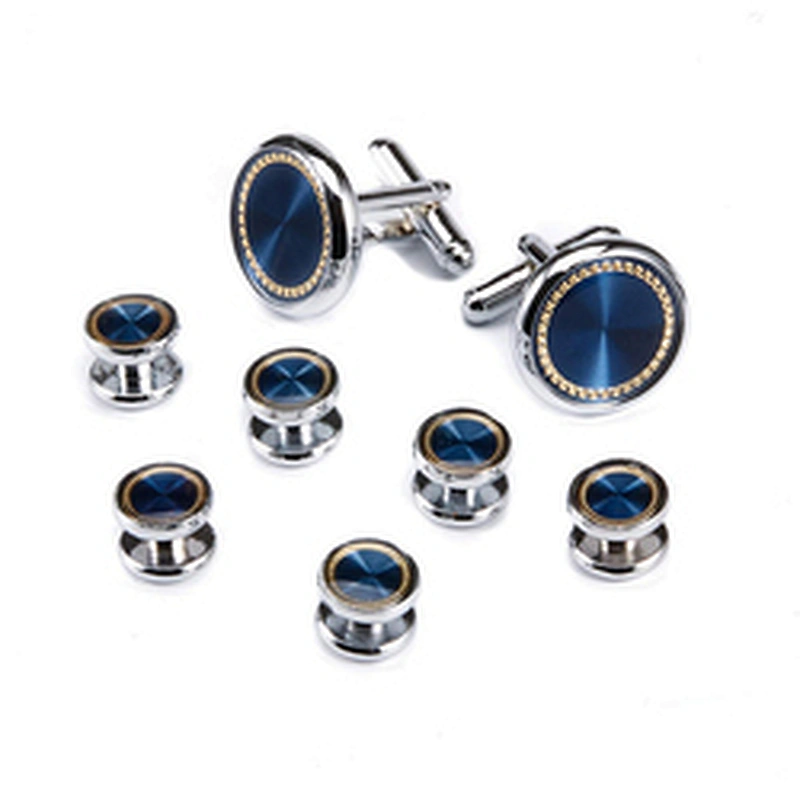 Custom Cufflinks Men Luxury Cufflink Button Sublimation 8 pcs Cuff Links and studs Set