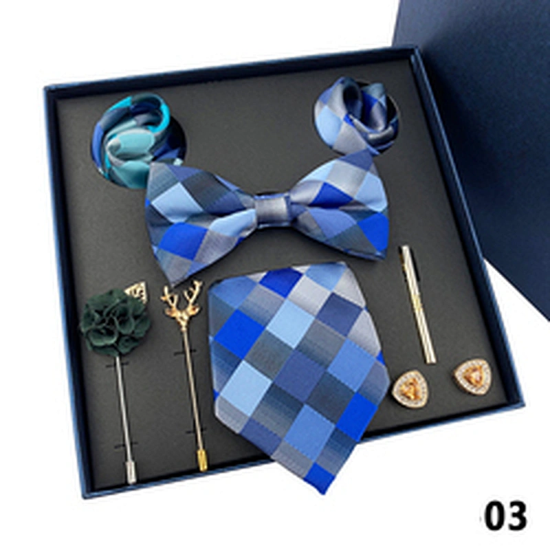 fashion silk polyester tie and cufflinks set