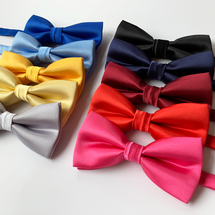 2021 Bow Ties for Men Handmade Casual Party Self Tie Bowties Solid Noeud Papillon Slim Wedding Kids Bow Tie with Box