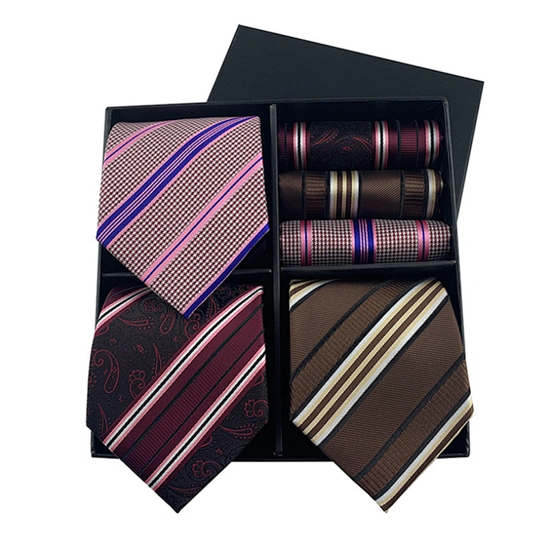 Luxury Mens Ties and Pocket Square Set 2021 Regular Men Ties and Hanky Set Custom Men Necktie Set Gift Box