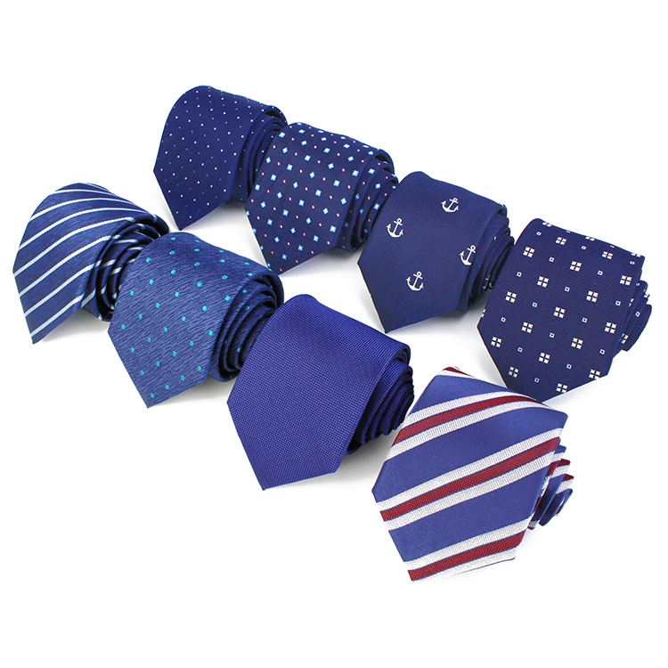 Custom Navy Blue Silk Neckties Set Popular Plain Gravata Masculina Striped Mens Ties Silk Box Set
