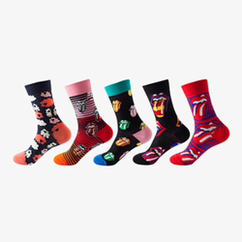 custom 40 units of men's novelty woven colorful crew patterned socks size EU37-44