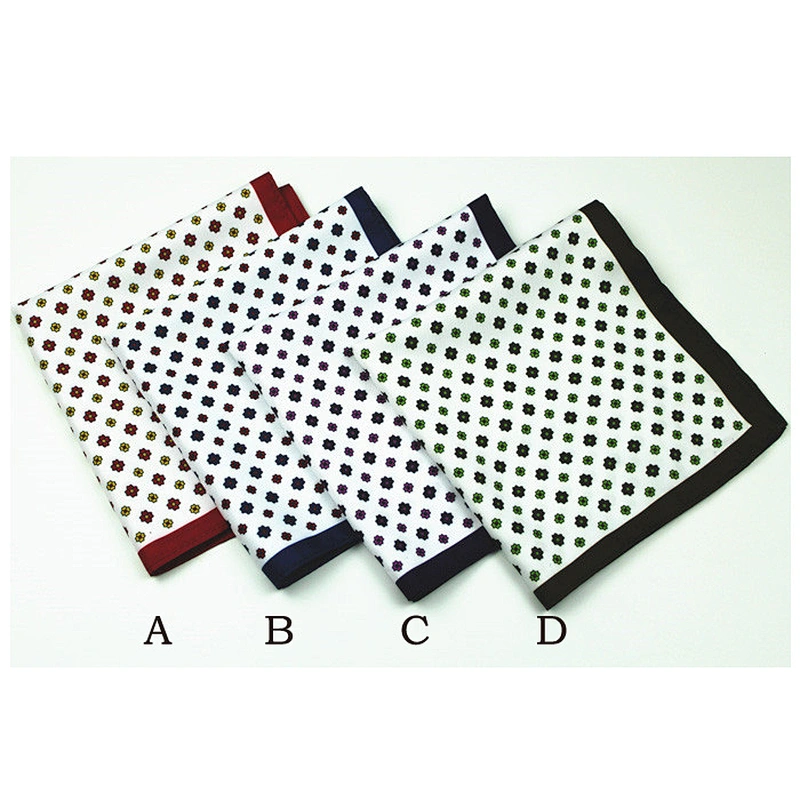 high end handkerchief 100%silk cotton linen or polyester flower pocket square DPS5400C