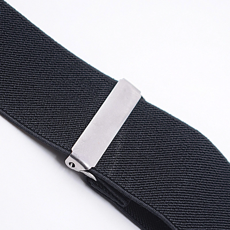 Wholesale 5cm width solid color Adjustable 4 Clip X-Back Heavy Duty Clip Mens Suspenders Elastic Pants Braces
