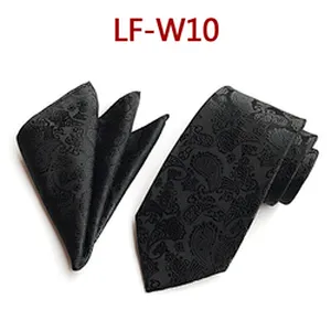 Casual Paisley Neckties with Pocket Square Wholesale Men Ties and Hanky Set Custom Ensemble Cravate Mouchoirs