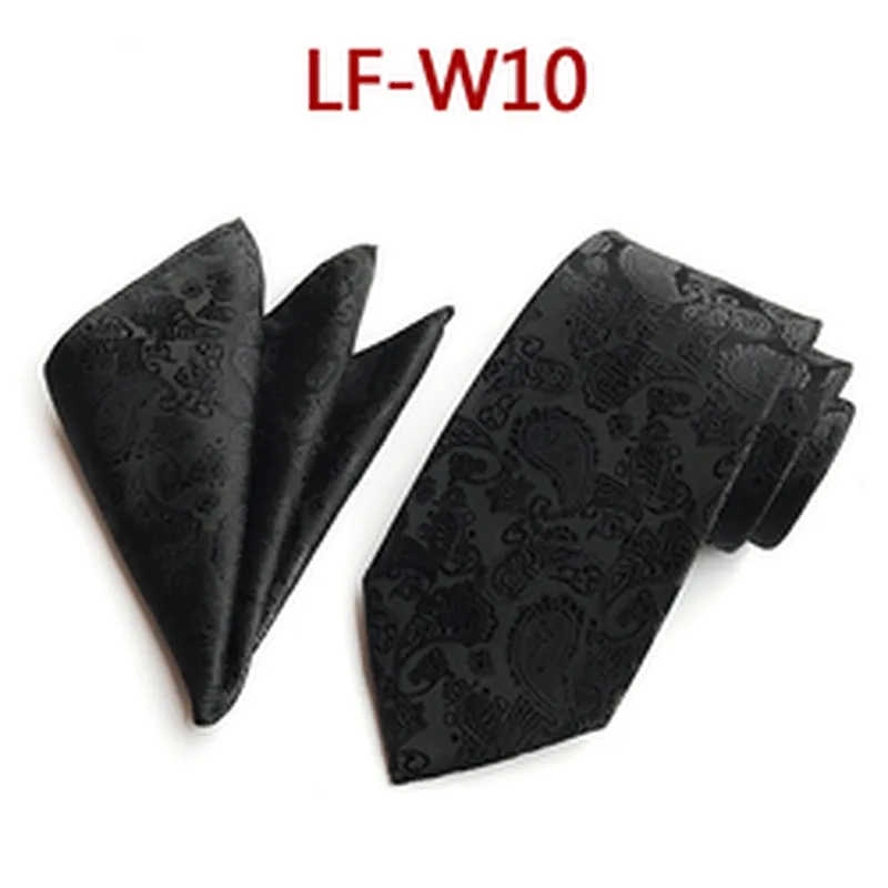 Casual Paisley Neckties with Pocket Square Wholesale Men Ties and Hanky Set Custom Ensemble Cravate Mouchoirs