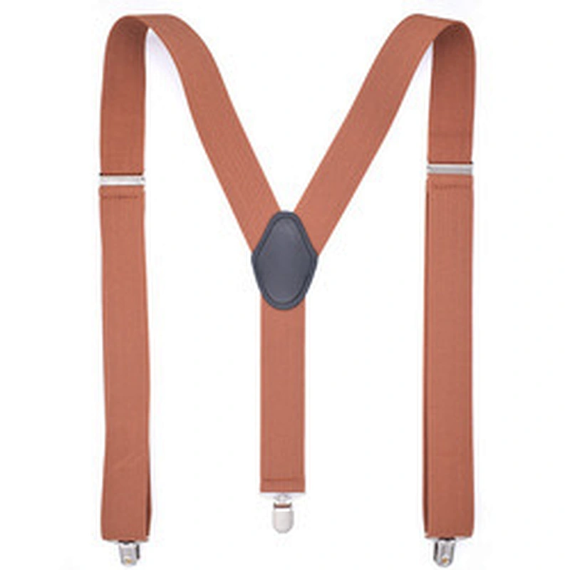 Wholesale Cheap Adult 3 clip strap Y-type plain color men's and women's universal suspender strap clip