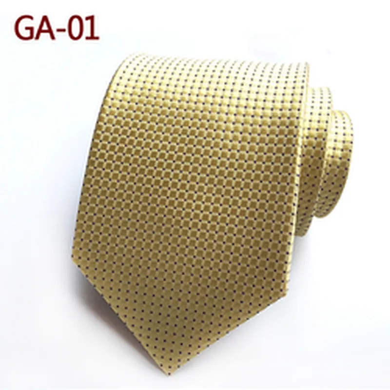 Classic Checked Plain Neck Ties For Men Luxury Ties Men Custom Logo Jacquard Polyester Woven Corbatas Hombres