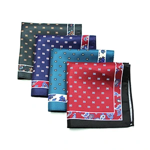 wholesale high quality mens Silk Printing pocket square