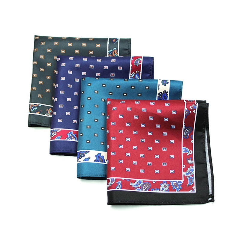 wholesale high quality mens Silk Printing pocket square
