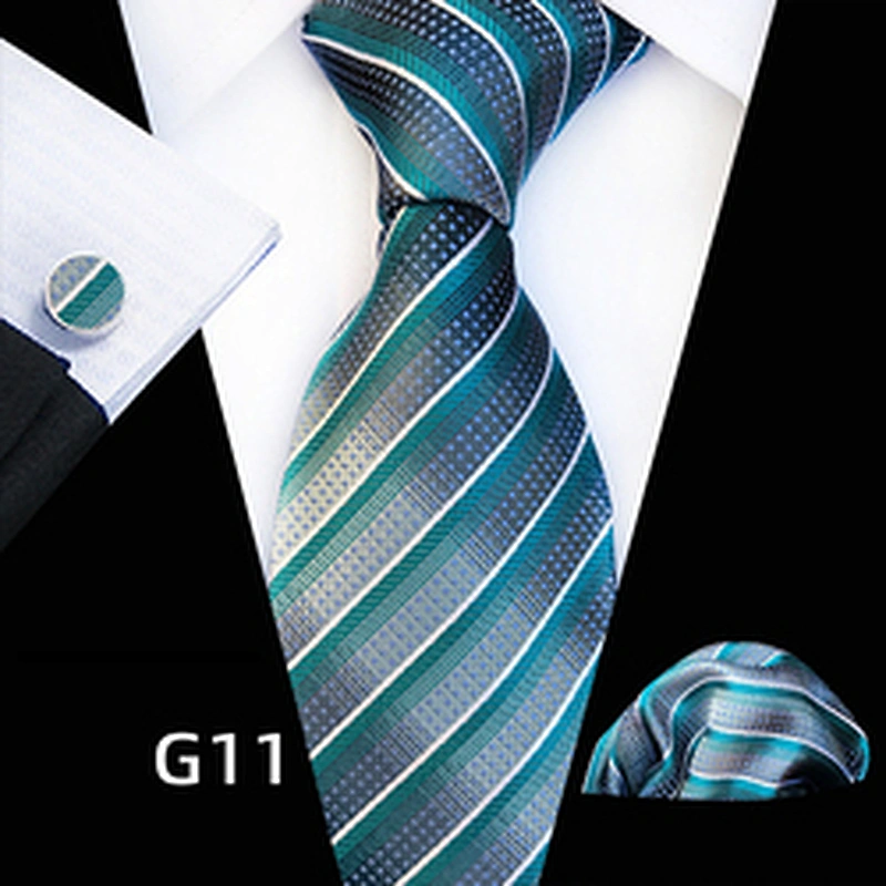Custom Luxury Necktie Stripe Jacquard Cravates Homme Casual Silk Ties For Men