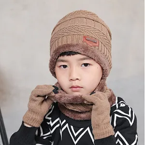 High quality children winter hats Cute Winter boy Caps knitted Boy Warm Pompom Beanies children beanie hats