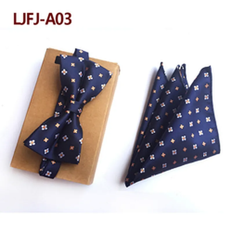 Custom Pocket Squares for Men Classic Mens Bow Ties and Hanky Sets Stripe Men Bow Tie Sets Handkerchief Set
