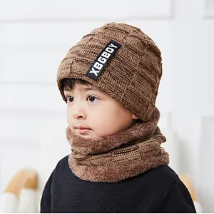 High quality children winter hats Cute Winter boy Caps knitted Boy Warm Pompom Beanies children beanie hats