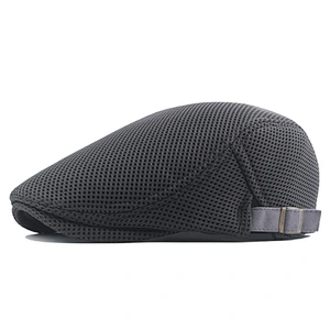 Hot Sale Newsboy Summer Beret Cap Mesh Beret Cap Stripes Flat Cap Vintage Ivy Hats