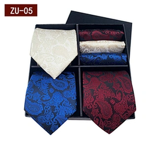Fashion Gravata Masculina Luxury Jacquard Mens Ties Silk Box Set Custom Necktie Set Gift Box With Logo