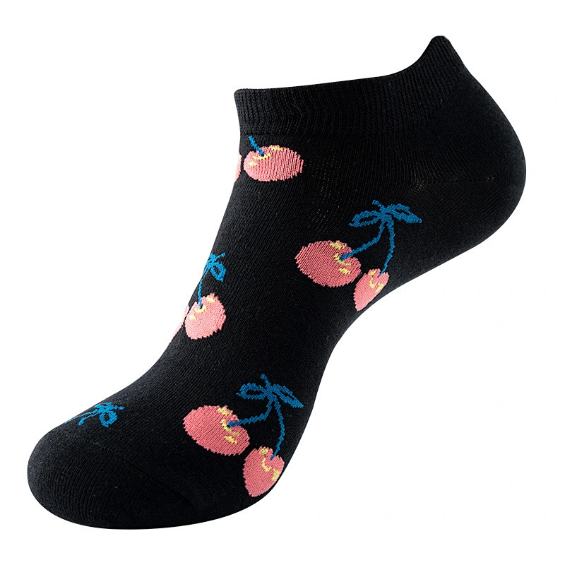 Unisex funny fashion ankle socks Low Cut Breathable Invisible Fruit Pattern Boat Ankle High Quality Socks