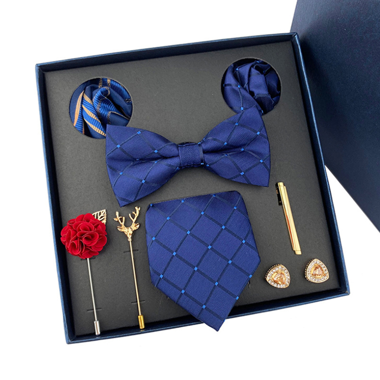 fashion silk polyester tie and cufflinks set