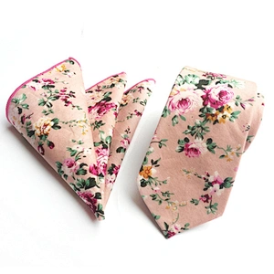 Floral Neckties with Pocket Squares Casual Neck Ties For Men Classic Men Ties and Hanky Set