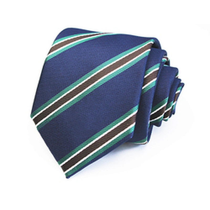 Luxury Necktie Mens Stripe Cravate Pour Homme Polyester Woven Neck Ties For Men Italian