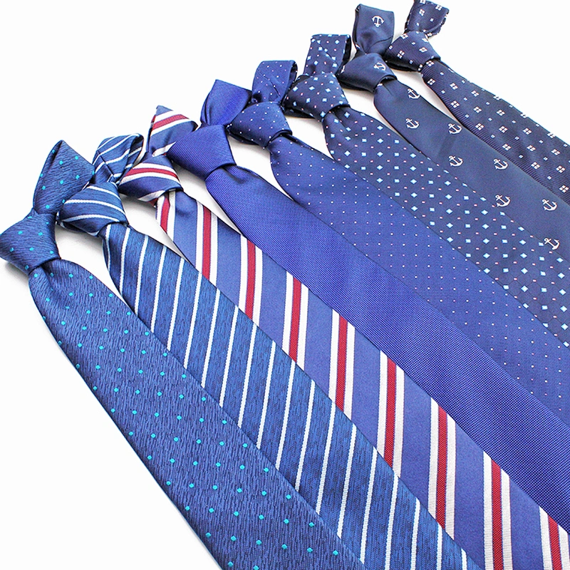 Custom Navy Blue Silk Neckties Set Popular Plain Gravata Masculina Striped Mens Ties Silk Box Set