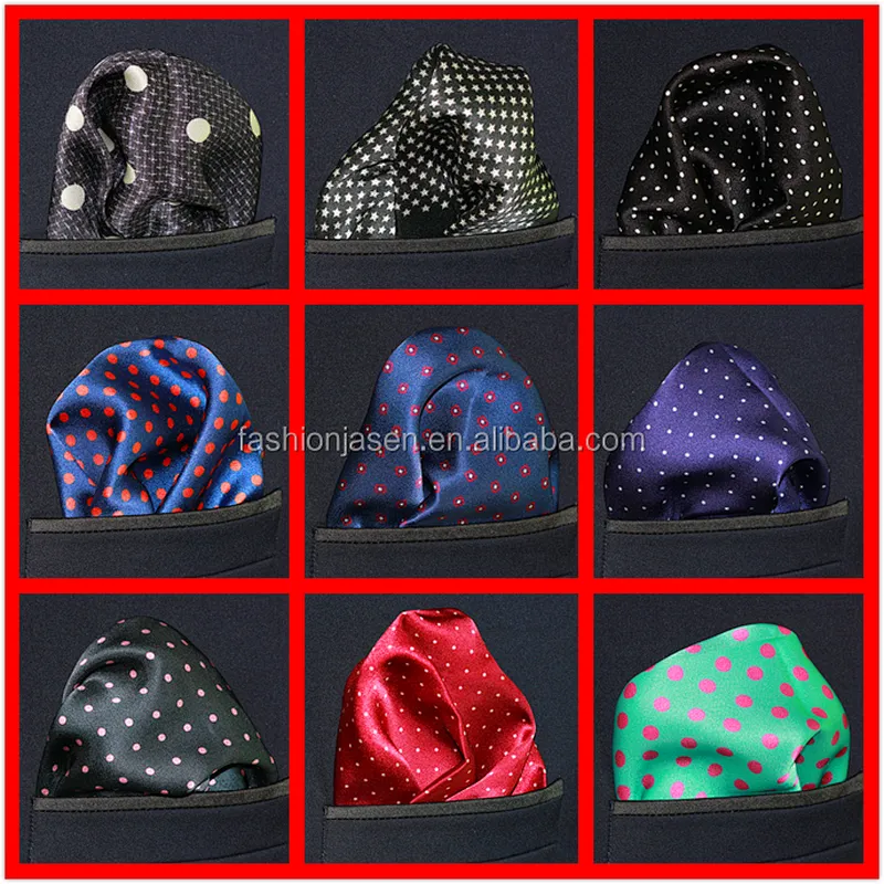 High Quality Men's Suit Hanky Men 100% Polyester Cotton Custom Logo Printed Adults