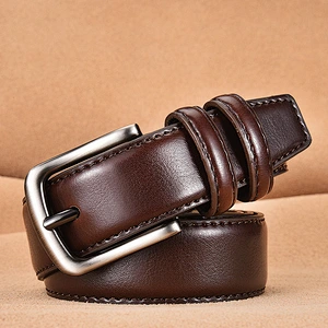 Wholesale Fashion mens Casual Adjustable Alloy Buckle Leather Belts 100% Genuine Leather Belt