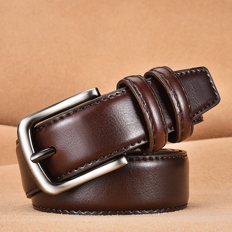 Wholesale Fashion mens Casual Adjustable Alloy Buckle Leather Belts 100% Genuine Leather Belt