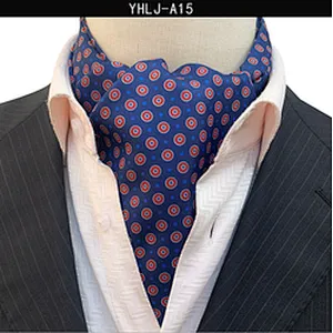 Casual Grid Folard Mens Ascot Jacquard Woven Ties For Men Italian Classic Paisley Cravate Homme